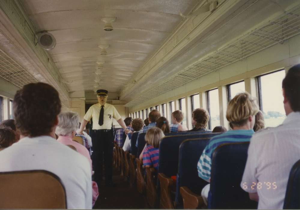 Travel, railway, Boone, IA, history of Iowa, Iowa History, Motorized Vehicles, conductor, passenger, Iowa, train, Tackett, Lyn