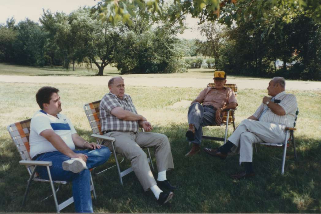 hat, Portraits - Individual, lawn chair, Iowa History, Iowa, Wilton, IA, Owens, Lois, Outdoor Recreation, Leisure, history of Iowa