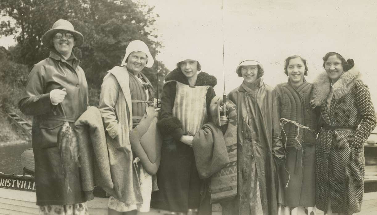 Portraits - Group, Clear Lake, IA, history of Iowa, Iowa History, perch, fishing rods, Lakes, Rivers, and Streams, fishing, Iowa, Outdoor Recreation, McMurray, Doug, Leisure