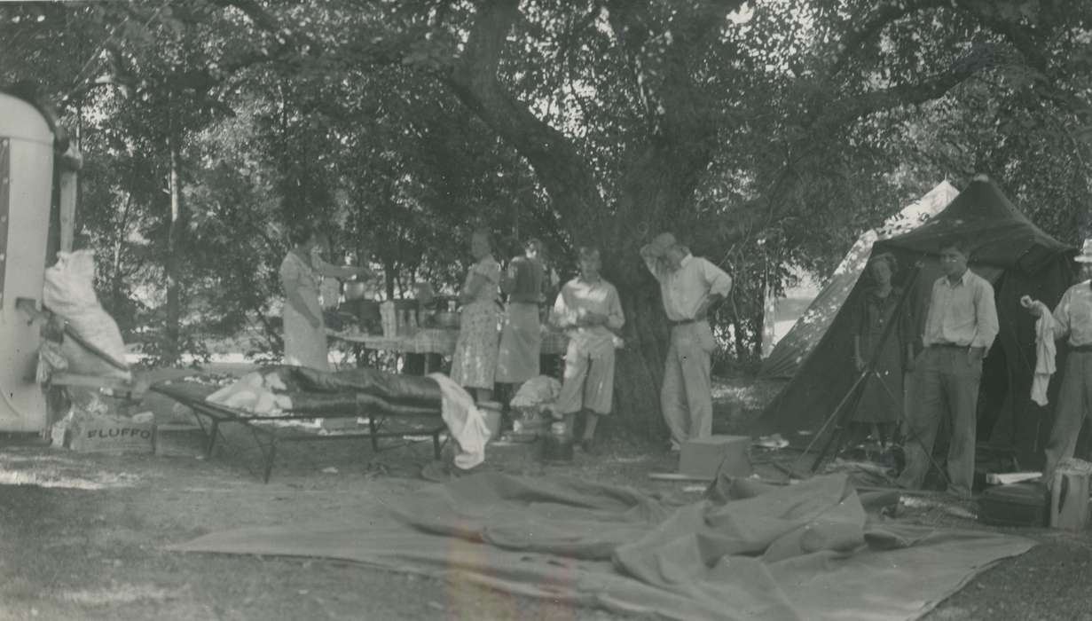 Iowa History, tree, tent, Iowa, NY, McMurray, Doug, Outdoor Recreation, camp, history of Iowa