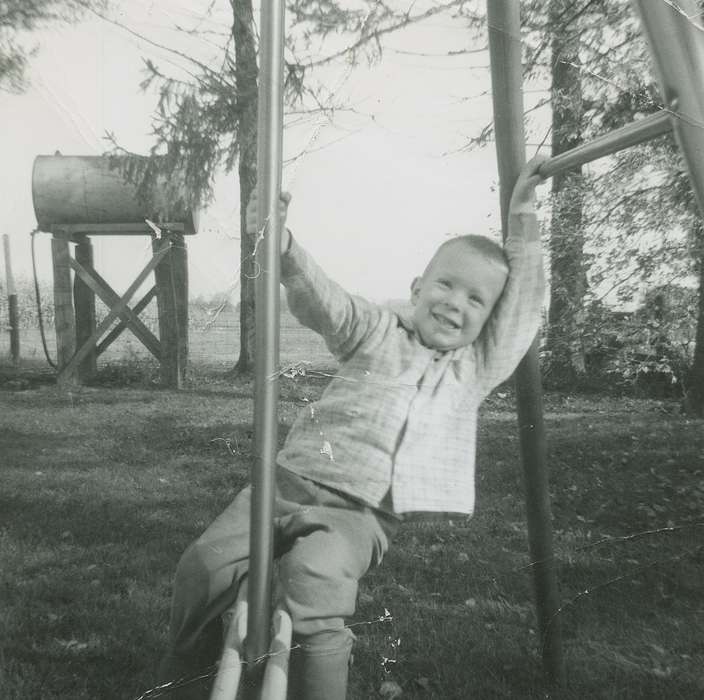 swingset, Iowa History, Children, Iowa, history of Iowa, Rettinger, Michael, Portraits - Individual, Lamont, IA