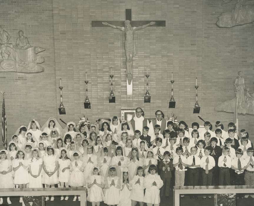 Portraits - Group, history of Iowa, Iowa History, first communion, Iowa, McSwain, Erna, church, Children, Religion, Des Moines, IA