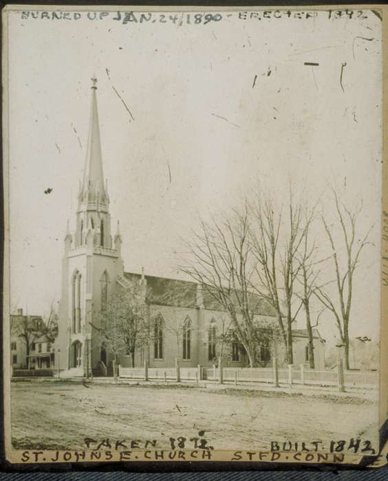 Iowa, history of Iowa, Stamford, CT, steeple, church, Iowa History, Archives & Special Collections, University of Connecticut Library