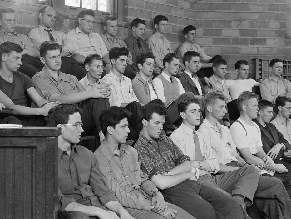class, young men, history of Iowa, Iowa History, Library of Congress, classroom, Iowa, students, Schools and Education