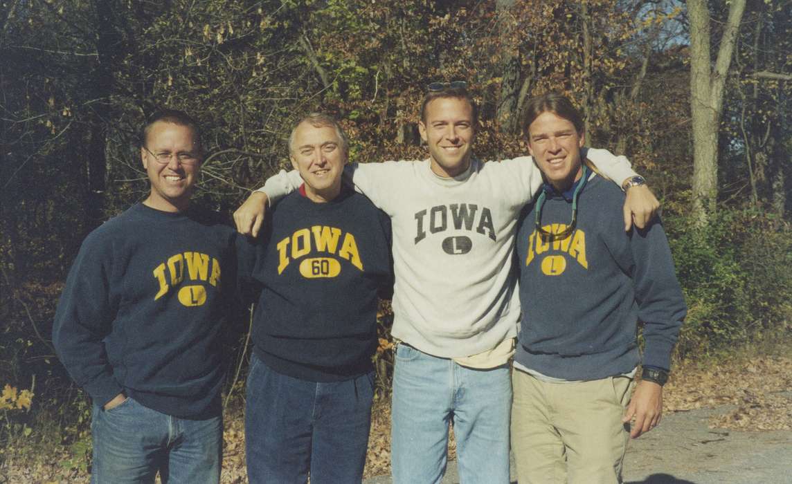 Portraits - Group, men, Iowa, Iowa City, IA, brothers, Brechwald, Linda, university of iowa, Iowa History, sweatshirt, Schools and Education, Families, father, history of Iowa, hawkeyes