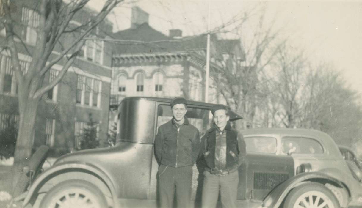 Portraits - Group, Merck, Linda, Iowa, teenagers, West Union, IA, history of Iowa, Motorized Vehicles, Iowa History, automobile