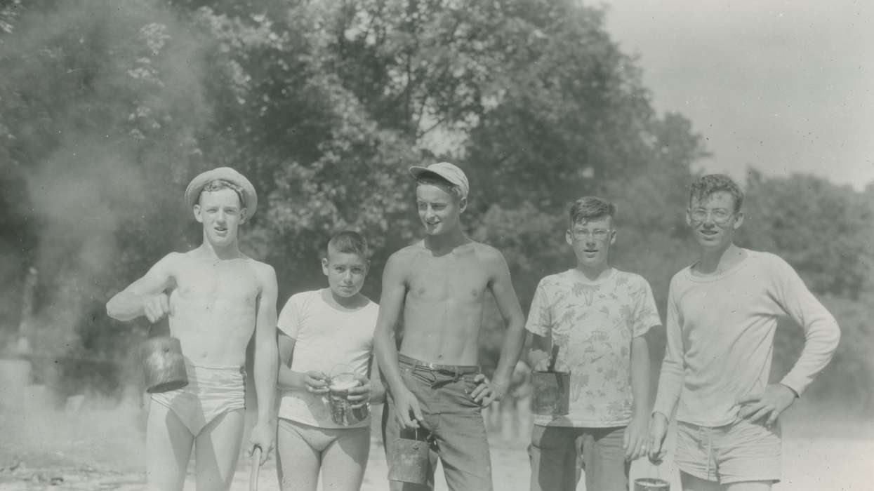 Portraits - Group, Leisure, Iowa History, Iowa, Clear Lake, IA, McMurray, Doug, history of Iowa, Outdoor Recreation, Children, boy scouts