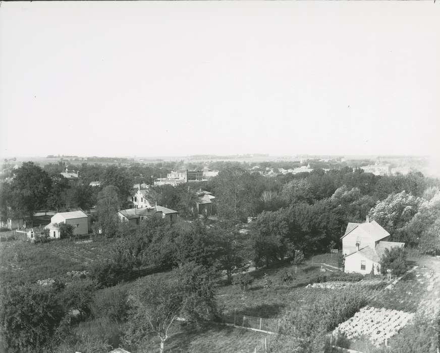 Waverly Public Library, nature, landscape, Iowa History, history of Iowa, trees, Waverly, IA, houses, Iowa, Cities and Towns, Landscapes, aerial
