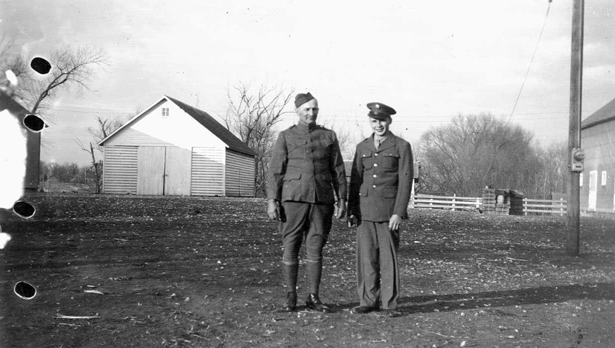 uniform, history of Iowa, Iowa, Portraits - Group, Iowa History, Military and Veterans, Johnson, JB, Duncan, IA