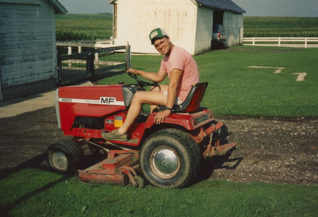 massey ferguson, IA, Iowa, Breja, Janice, Barns, Portraits - Individual, lawn mower, Farming Equipment, Farms, tractor, history of Iowa, Iowa History