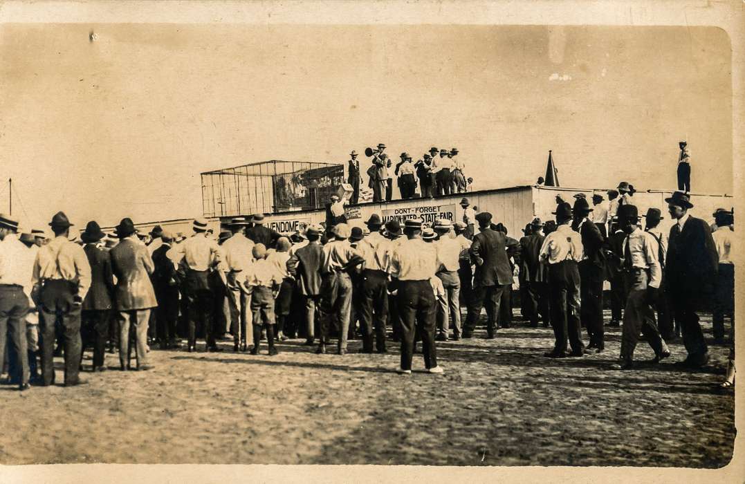 history of Iowa, Iowa History, Entertainment, Fairs and Festivals, boaters hat, Anamosa Library & Learning Center, Iowa, Anamosa, IA, hat