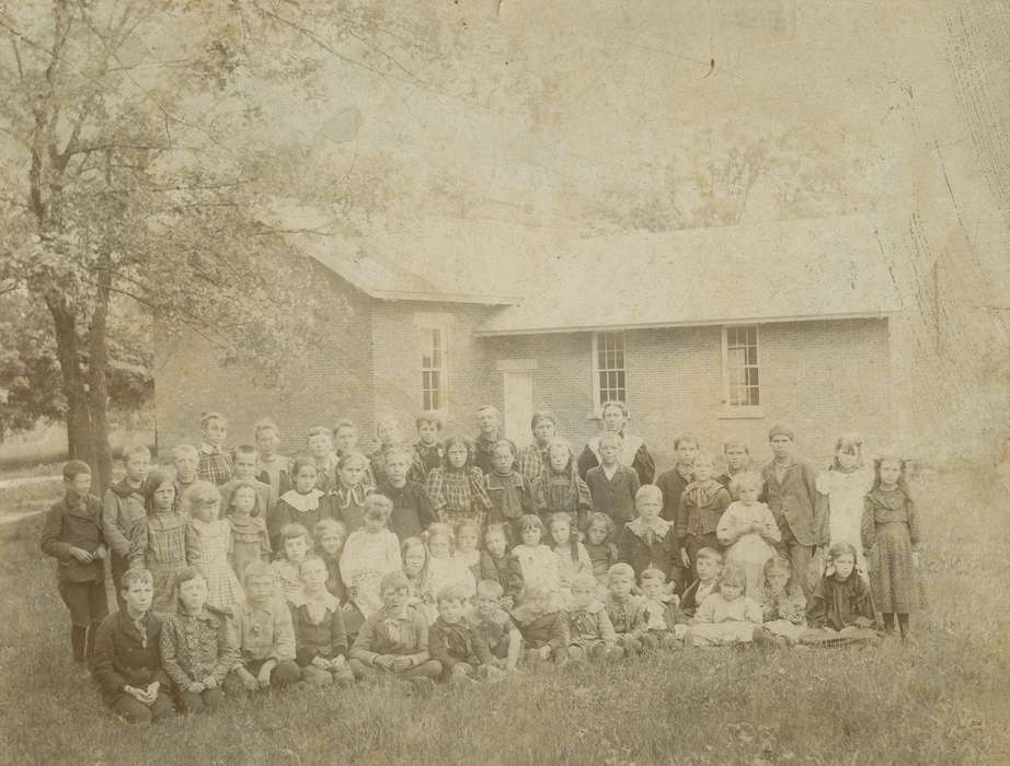 Portraits - Group, Iowa, Schools and Education, Children, teacher, Anamosa, IA, Hatcher, Cecilia, history of Iowa, elementary school, Iowa History