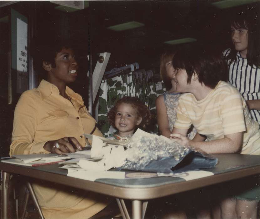 table, african american, People of Color, history of Iowa, IA, Iowa History, Families, clothing store, Scholtec, Emily, Iowa, dress, Children