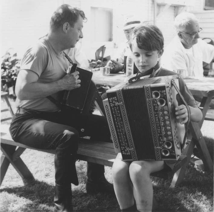 kid, family reunion, Iowa History, accordion, Iowa, Karns, Mike, Families, Cedar Rapids, IA, music, Entertainment, Children, history of Iowa