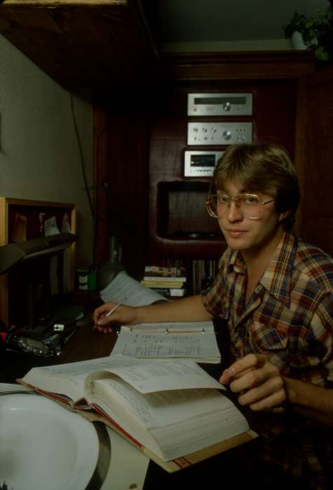 Cedar Falls, IA, history of Iowa, Iowa History, uni, book, speaker, glasses, UNI Special Collections & University Archives, sink, Iowa, Schools and Education, university of northern iowa, Portraits - Individual