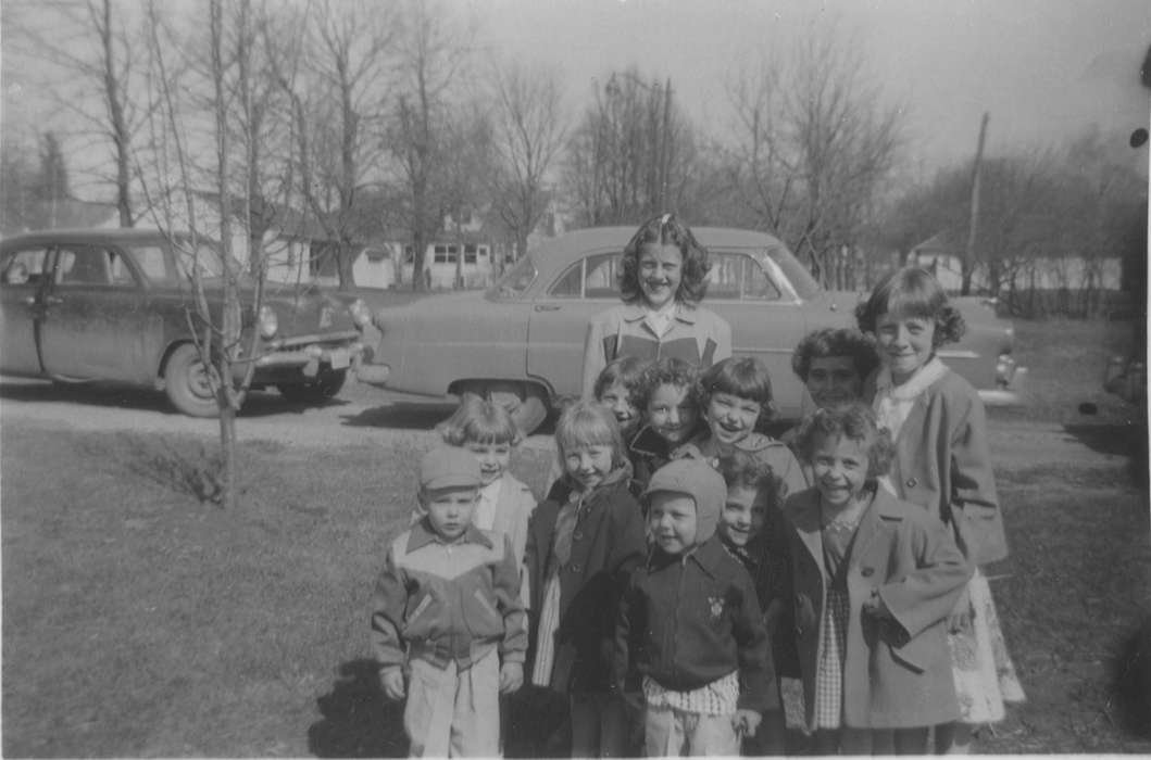 Portraits - Group, history of Iowa, Iowa History, Motorized Vehicles, Phillips, Kim, car, Iowa, Remsen, IA, Children