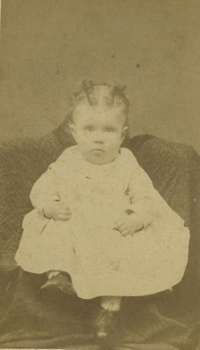 baby, carte de visite, boy, Iowa, child, Children, Olsson, Ann and Jons, Portraits - Individual, dress, Cedar Falls, IA, history of Iowa, Iowa History