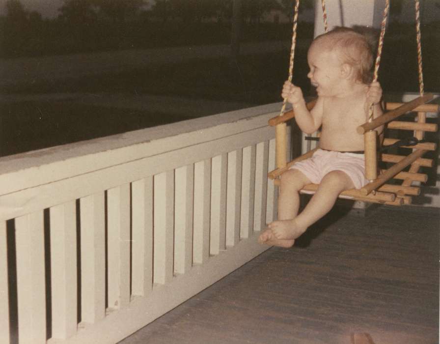 history of Iowa, Iowa History, USA, Schrodt, Evelyn, Iowa, swing, Homes, Children, Leisure, porch