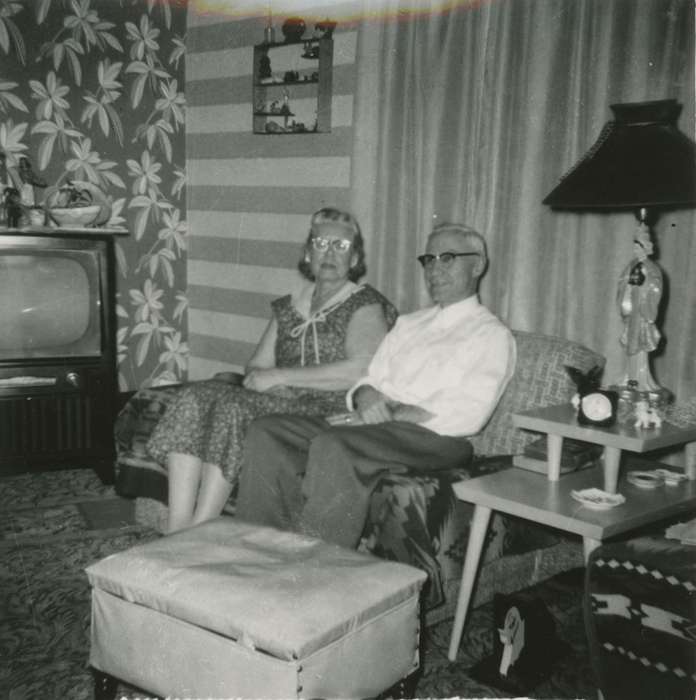 Portraits - Group, ottoman, history of Iowa, Iowa History, wallpaper, glasses, Iowa, living room, Roquet, Ione, television, Homes, Des Moines, IA, tv, lamp