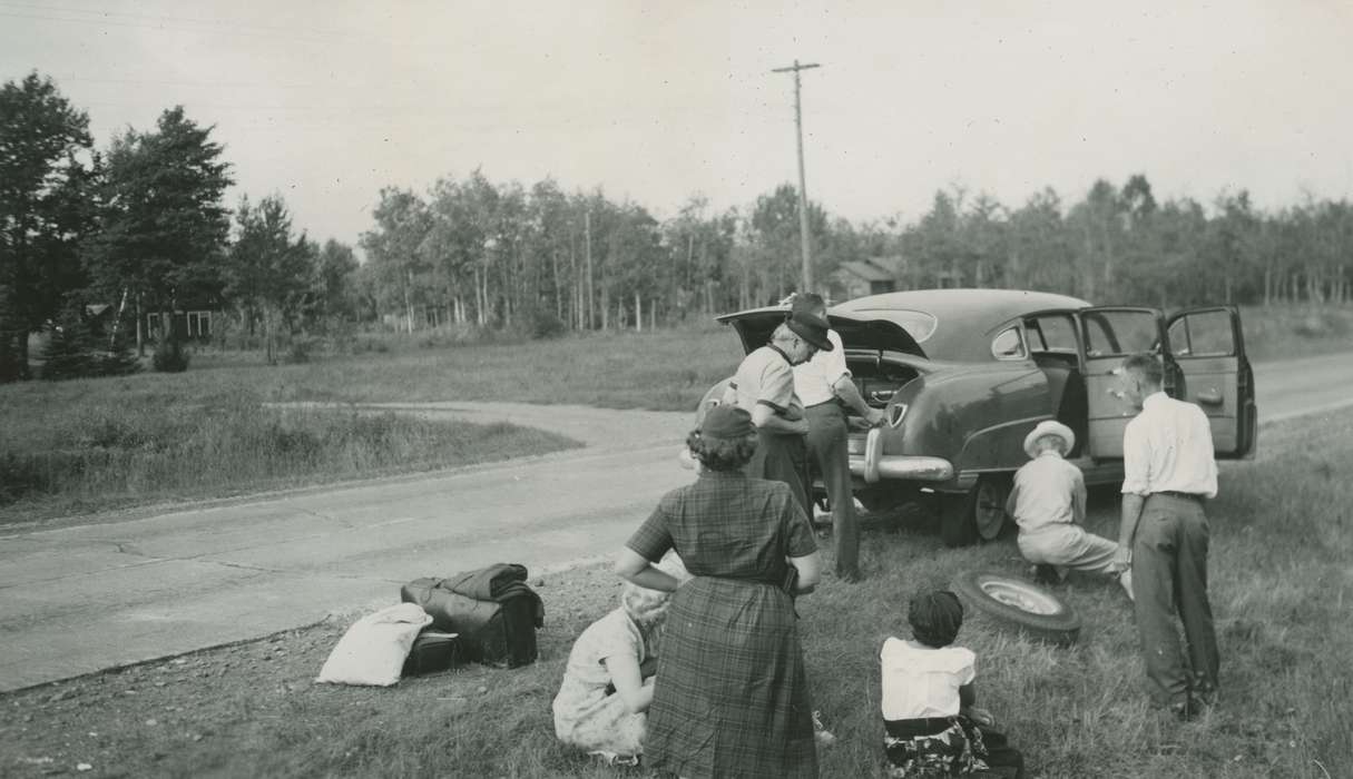 car, Wrecks, Iowa History, Iowa, Motorized Vehicles, USA, tire, road, McMurray, Doug, history of Iowa