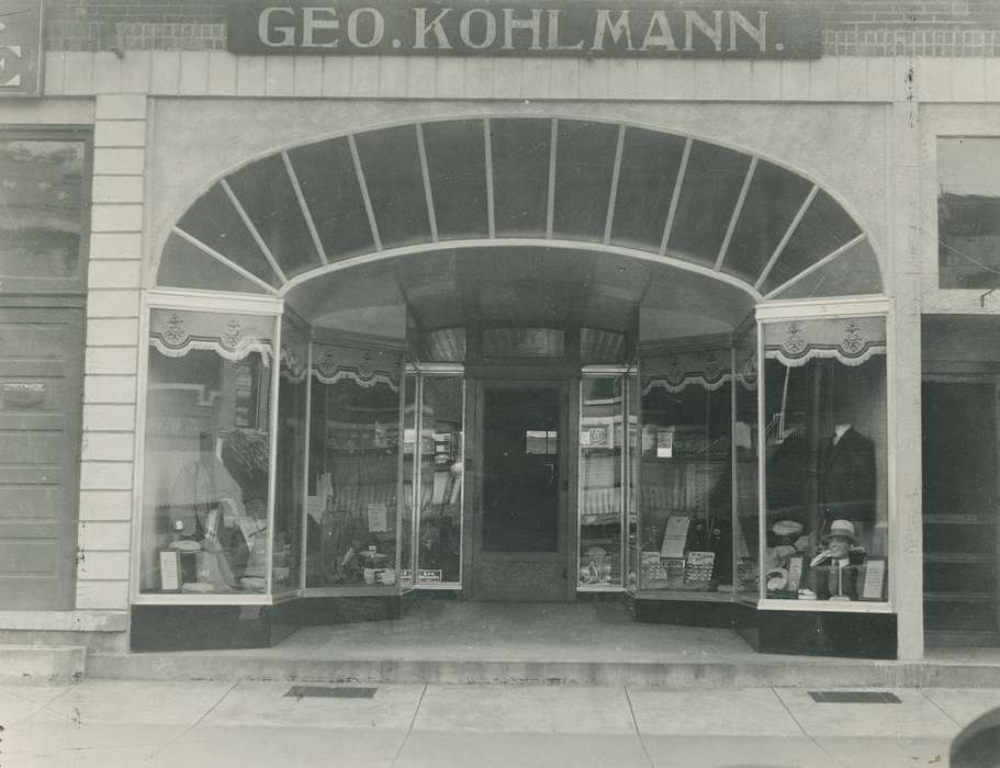 hats, Iowa, Waverly Public Library, clothing store, suits, Cities and Towns, Businesses and Factories, history of Iowa, Waverly, IA, Iowa History, overalls