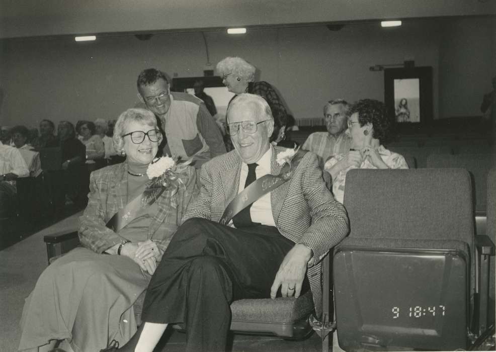 Portraits - Group, history of Iowa, Iowa History, Entertainment, auditorium, corsage, Waverly, IA, glasses, Iowa, Waverly Public Library