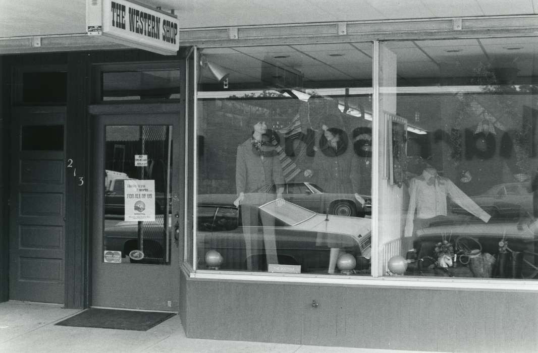 history of Iowa, window, western shop, Businesses and Factories, Waverly Public Library, Main Streets & Town Squares, storefront, main street, Iowa, business, Iowa History, Cities and Towns