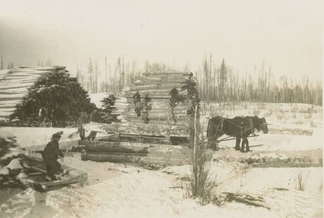 history of Iowa, Iowa History, Ottumwa, IA, Lemberger, LeAnn, Winter, Businesses and Factories, Animals, Iowa, lumber, Farms, snow, horse, Labor and Occupations