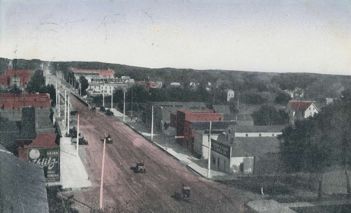 Main Streets & Town Squares, bridge, Iowa History, bull durham, history of Iowa, Businesses and Factories, car, Waverly, IA, Aerial Shots, Iowa, power line, correct date needed, Waverly Public Library