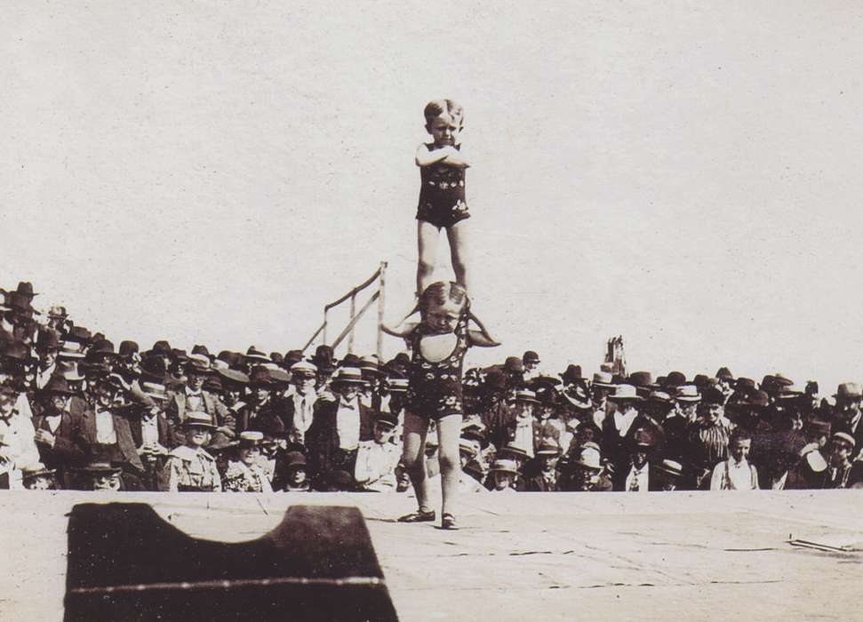 boy, Iowa, Fairs and Festivals, stunt, gymnastics, Anamosa, IA, Hatcher, Cecilia, history of Iowa, Iowa History