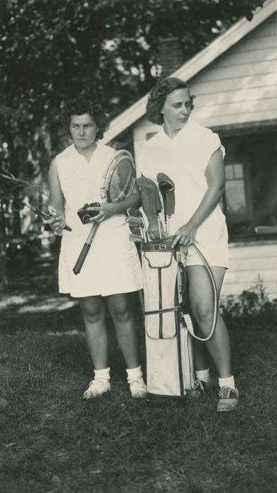 Portraits - Group, Clear Lake, IA, history of Iowa, women, golf clubs, Iowa History, camera, Iowa, Outdoor Recreation, Homes, tennis racquet, McMurray, Doug
