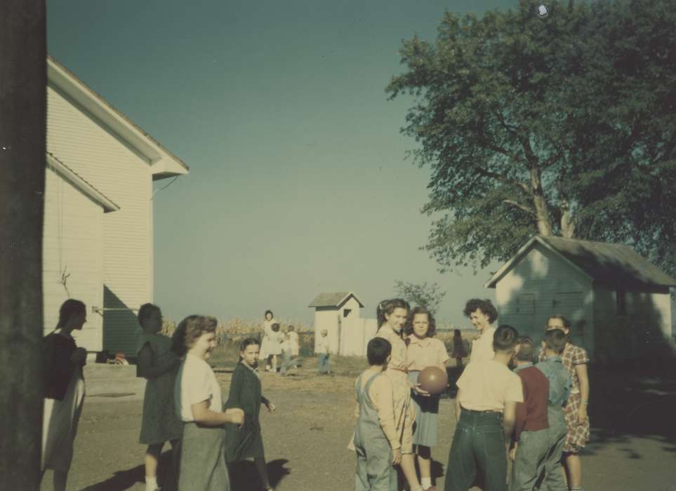 rural, fun, IA, ball, University of Northern Iowa Museum, Iowa, outside, Schools and Education, Children, Sports, recess, game, history of Iowa, Iowa History