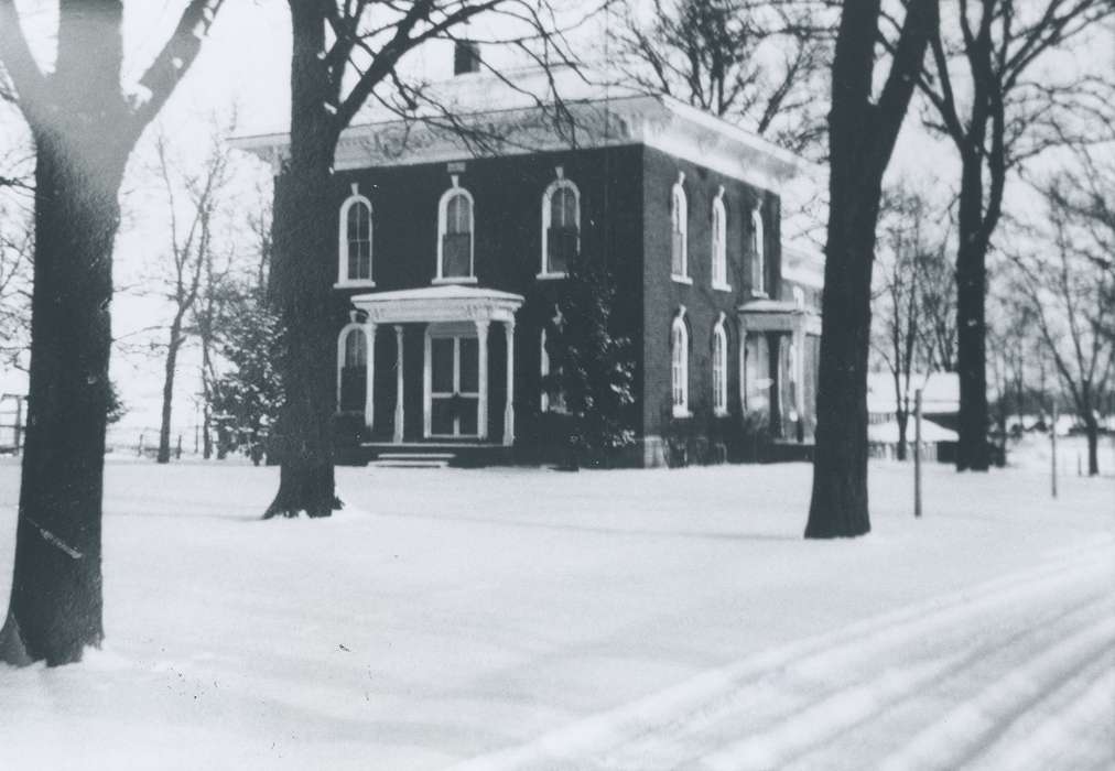 Winter, Homes, Waverly Public Library, Iowa, snow, Landscapes, history of Iowa, Iowa History, brick home, Waverly, IA