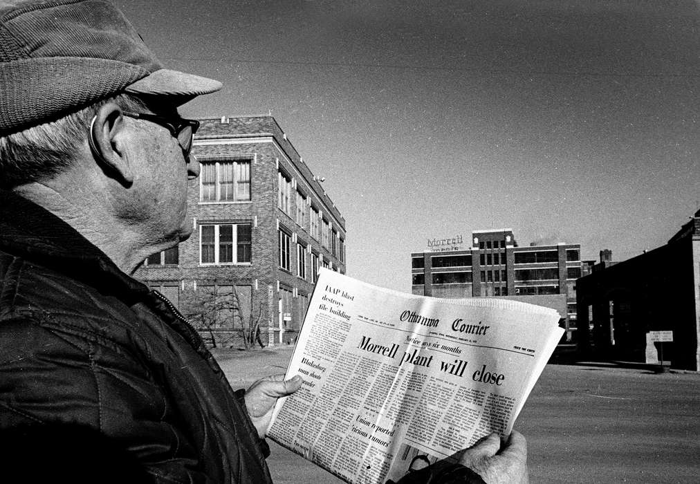 Businesses and Factories, Portraits - Individual, Iowa History, newspaper, Iowa, Lemberger, LeAnn, Ottumwa, IA, meat packing plant, history of Iowa