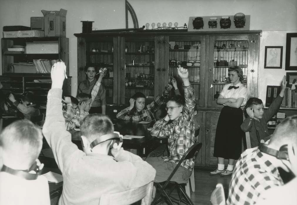 IA, hearing test, history of Iowa, Iowa, correct date needed, headphones, Waverly Public Library, Children, Iowa History, Schools and Education