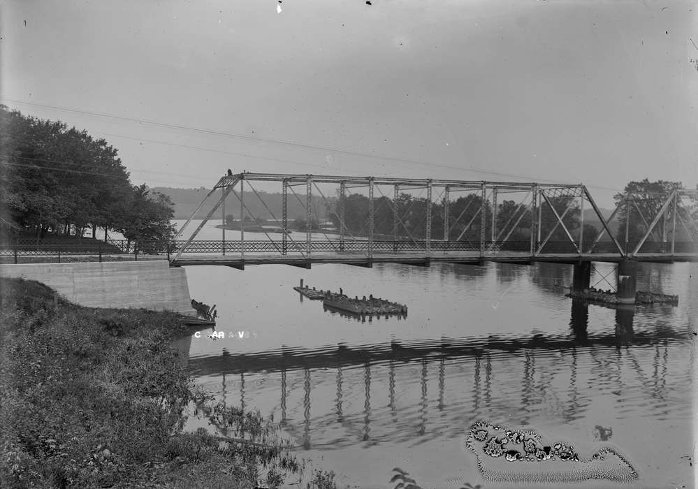 bridge, Iowa History, history of Iowa, Lakes, Rivers, and Streams, river, Iowa, Landscapes, Waverly Public Library