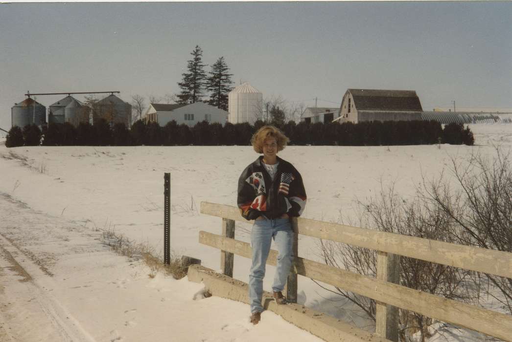 history of Iowa, Iowa History, Winter, Barns, New Hampton, IA, Speltz, Mark, silo, Iowa, fence, Farms, snow, Children, Portraits - Individual