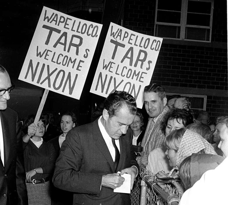 history of Iowa, Iowa History, Ottumwa, IA, Families, autograph, Civic Engagement, scarf, president, richard nixon, nixon, Iowa, Lemberger, LeAnn, sign, Children