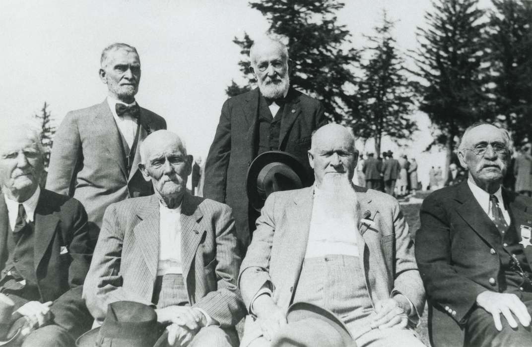 Portraits - Group, harlington, elderly, Iowa History, history of Iowa, veterans, Waverly, IA, Holidays, Iowa, cemetery, Waverly Public Library, civil war