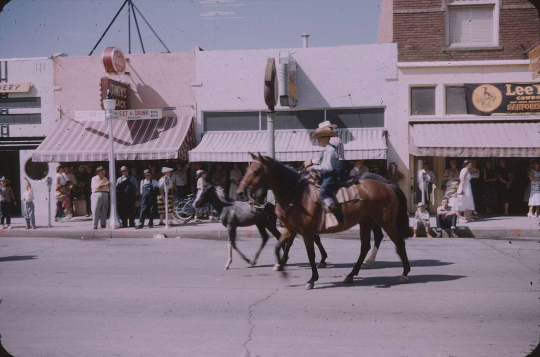 horse riding, Animals, store front, Iowa History, Iowa, USA, horse, parade, Entertainment, Sack, Renata, history of Iowa