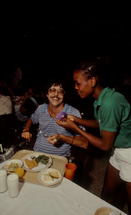 People of Color, Cedar Falls, IA, history of Iowa, Iowa History, uni, tray, umbrella, UNI Special Collections & University Archives, Iowa, Schools and Education, Food and Meals, university of northern iowa