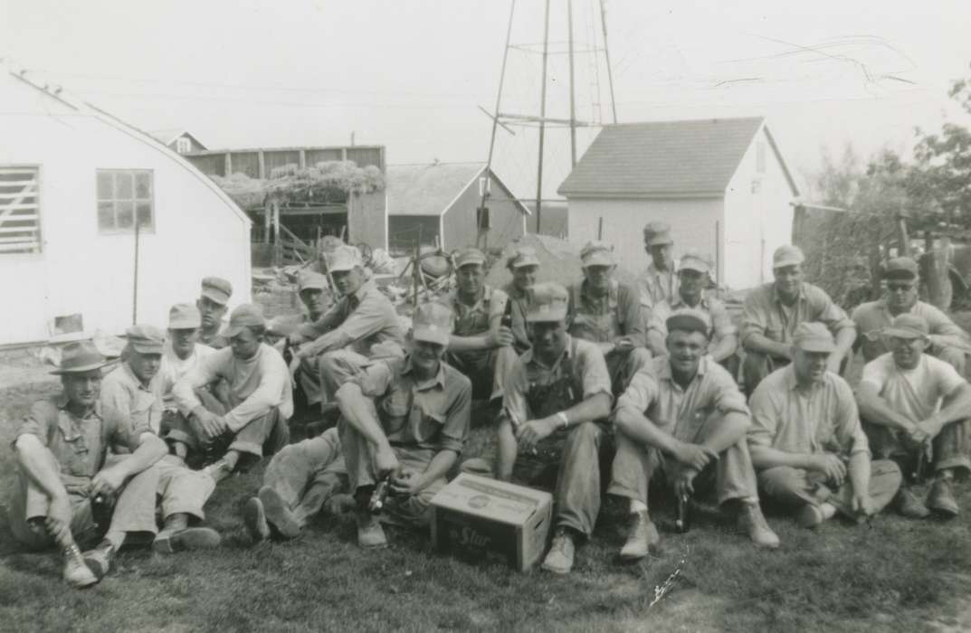 Portraits - Group, history of Iowa, Iowa History, Iowa, Farms, Griffin, Allan, Farley, IA, construction crew, Labor and Occupations