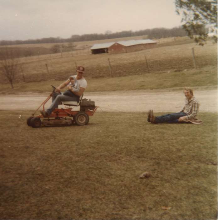 history of Iowa, Iowa History, Motorized Vehicles, Edmund, Sharon, lawn mower, Washington County, IA, Iowa, Farms