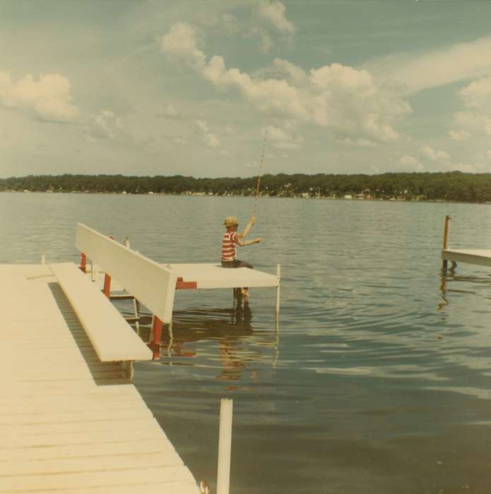 lake, Iowa History, history of Iowa, Lakes, Rivers, and Streams, Merck, Linda, fish, fishing, Iowa, dock, Children, Leisure, Okoboji, IA