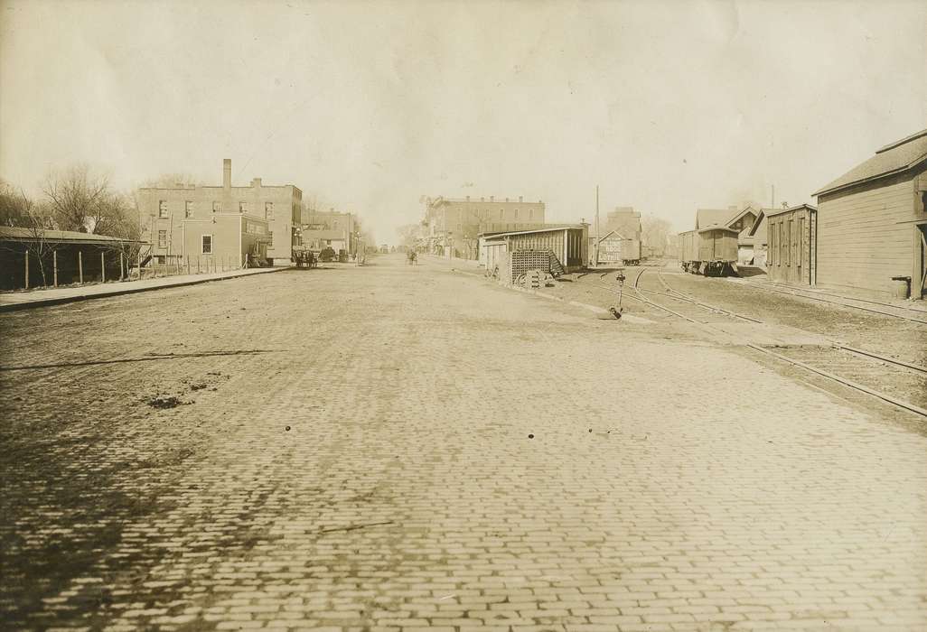 Main Streets & Town Squares, history of Iowa, brick road, Iowa History, train track, Iowa, Cities and Towns, Anamosa, IA, caboose, Hatcher, Cecilia