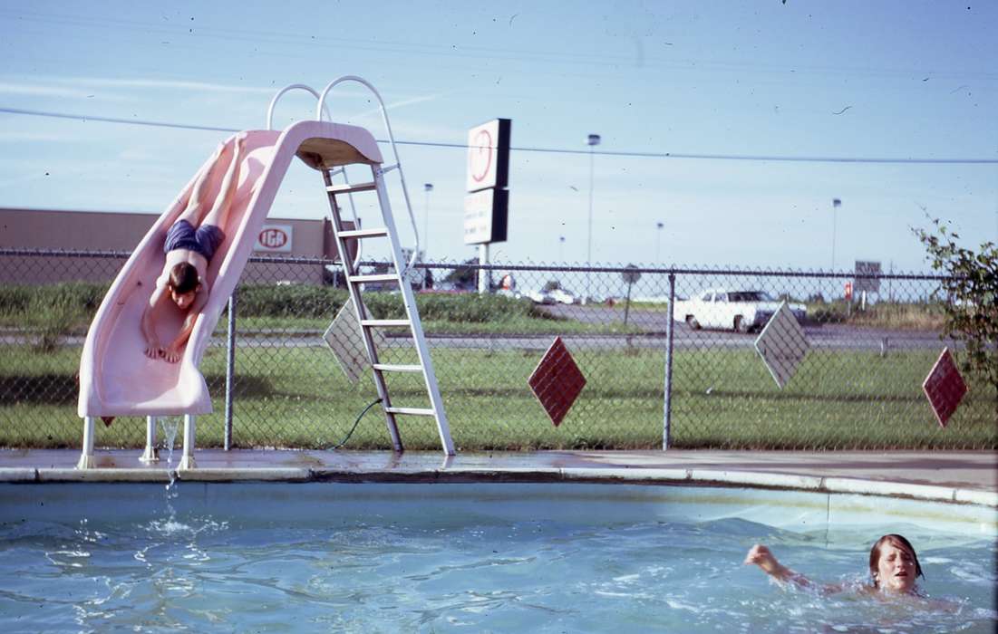 history of Iowa, Iowa History, IA, water slide, swimming pool, Iowa, Zischke, Ward, Outdoor Recreation, Children, pool
