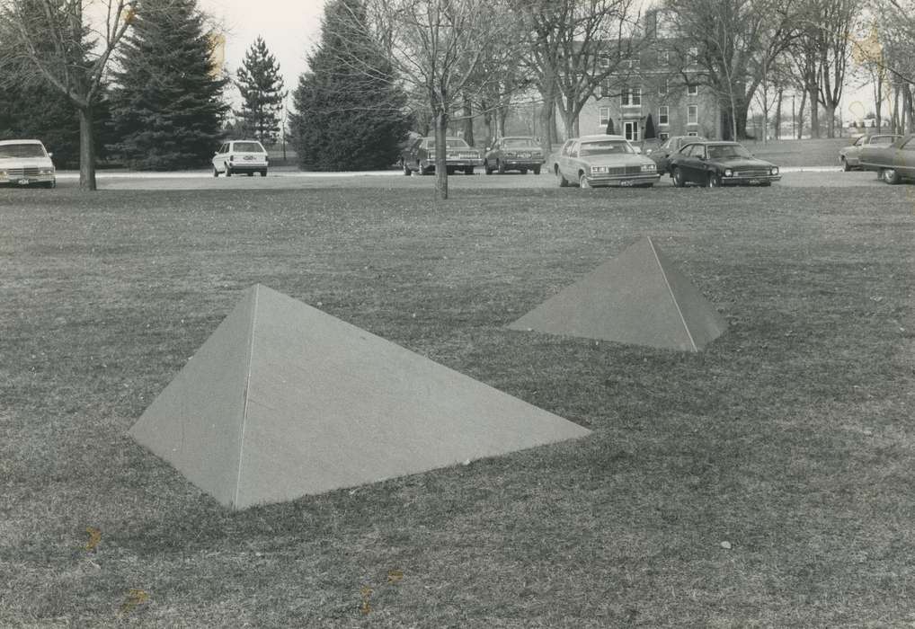 art, installation, sculpture, history of Iowa, Iowa History, Motorized Vehicles, wartburg, car, parking lot, Waverly, IA, Iowa, Schools and Education, Waverly Public Library, wartburg college, campus