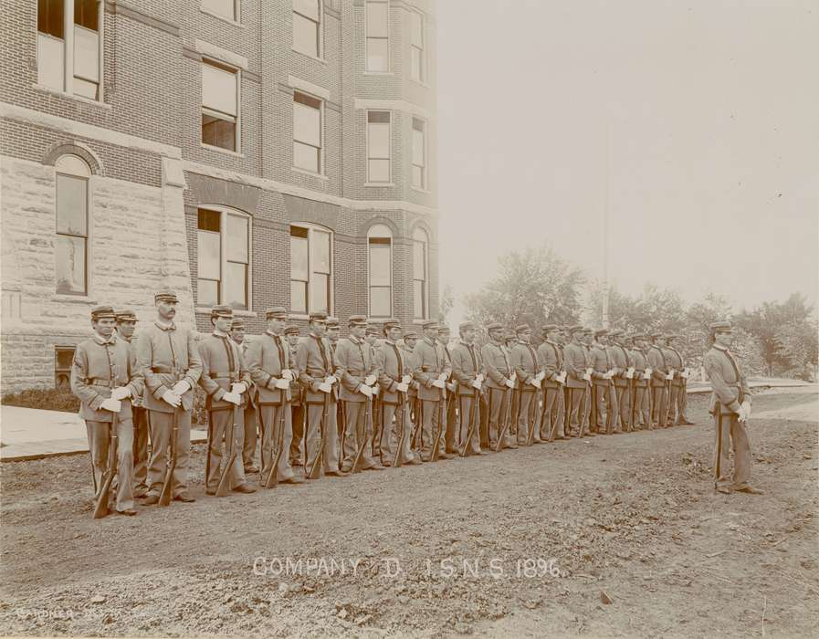 iowa state normal school, history of Iowa, Military and Veterans, UNI Special Collections & University Archives, battalion, Iowa, military training, university of northern iowa, uni, Iowa History, Schools and Education