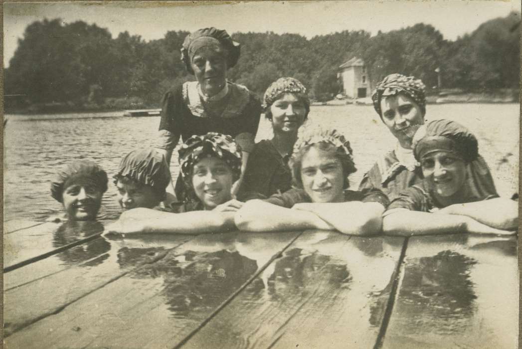 Portraits - Group, bathing suit, photo shoot, Outdoor Recreation, Waterloo, IA, Iowa History, LeQuatte, Sue, river, Lakes, Rivers, and Streams, history of Iowa, Iowa