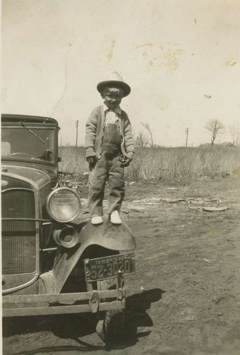 Cosgrove, IA, Portraits - Individual, car, Iowa History, Iowa, Motorized Vehicles, Farms, history of Iowa, license plate, Rogers, Rose Frantz